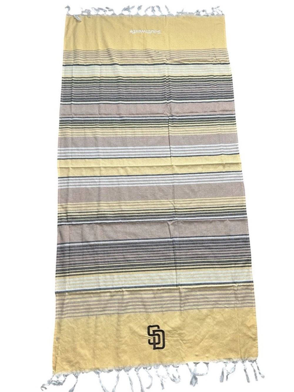 San Diego Padres Beach Towel Unisex OS Yellow NWOT Striped MLB Giveaway